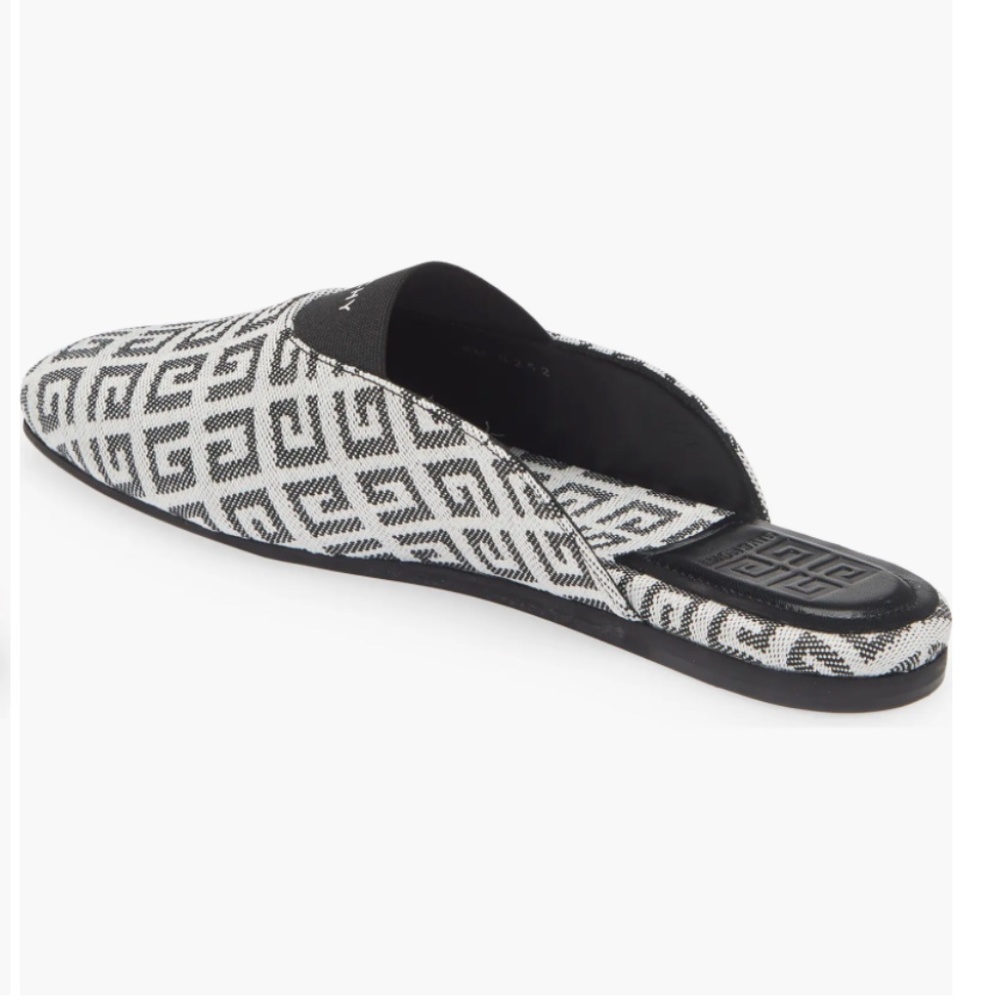 NIB $595 Givenchy Bedford 4G Logo Jacquard Mule in Black/White 7.5US / 37.5EU! - Picture 2 of 6